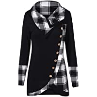 Los mejores  - Sudadera con Capucha Tumblr Mujer Moda Manga Larga Casual Impresión Cuadros Otoño Invierno Jersey Mujer Primavera Blusa…